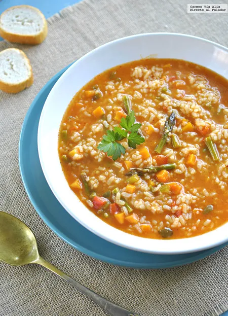 Arroz Caldoso con Pollo y Verduras